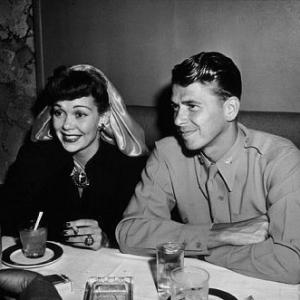Ronald Reagan with first wife Jane Wyman C. 1945
