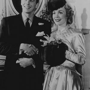 Ronald Reagan and first wife Jane Wyman on their wedding day January 26, 1940