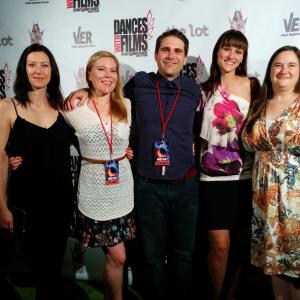 Cast and crew of Dinner Party at Dances With Films. (left to right) GiGi Hessamian, Shanna Micko, Steve Yager, Beth Moline, Leslie Moughty
