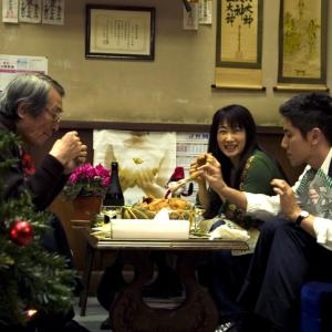 Still of Masahiro Motoki, Tsutomu Yamazaki and Kimiko Yo in Okuribito (2008)