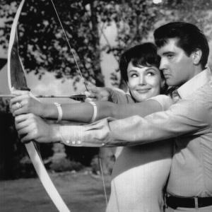 Francine York giving Elvis an archery lesson in Tickle Me 1966