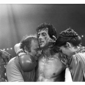 Sylvester Stallone, Talia Shire and Burt Young in Rocky III (1982)