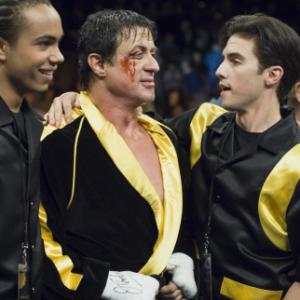 Still of Sylvester Stallone, Milo Ventimiglia, Burt Young and James Francis Kelly III in Rocky Balboa (2006)