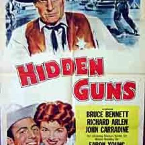 Angie Dickinson Richard Arlen and Faron Young in Hidden Guns 1956