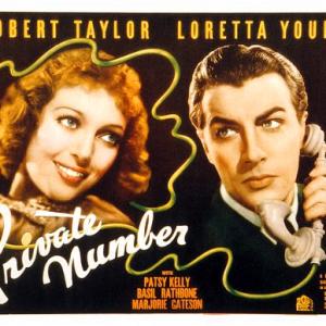 Robert Taylor and Loretta Young in Private Number 1936