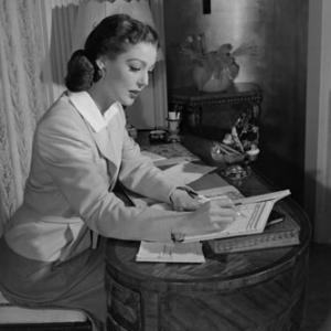 Loretta Young at home C 1942
