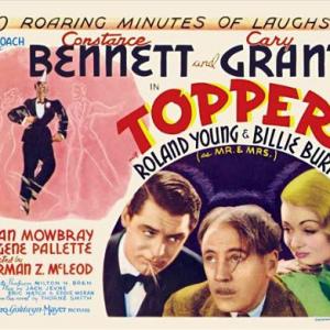 Cary Grant Constance Bennett and Roland Young in Topper 1937