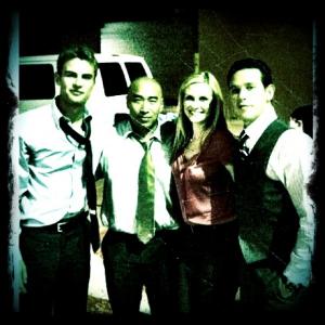 Theo James, Ron Yuan, Bonnie Somerville and Kevin Alejandro