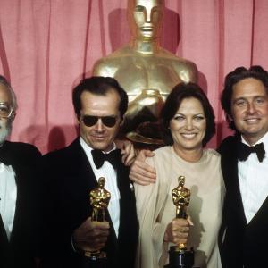 Michael Douglas Jack Nicholson Louise Fletcher and Saul Zaentz