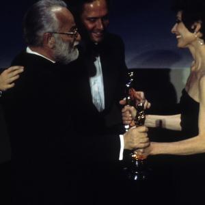 Audrey Hepburn Michael Douglas and Saul Zaentz