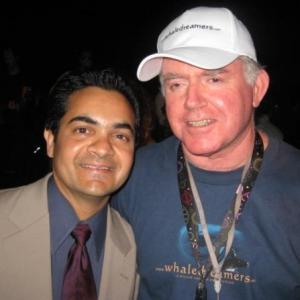 Hammad Zaidi and Whaledreamers coproducer David Blake at the party for Julian Lennons Whaledreamers at the 2007 Cannes Film Festival