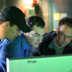 Left to right Brian Pearson DP Habib Zargarpour Senior Art DirectorVFX Supervisor and Brian Moylan VFX Rainmaker on the set of Need for Speed Most Wanted cinematic shoot
