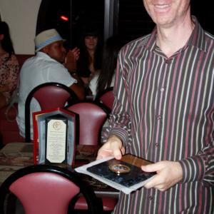 Michael Zelniker after winning Indie Fest USAs Best of Festival Award for the film FALLING