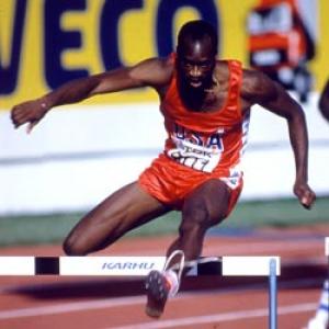 Edwin Moses at the 1st World Athletic Championships  Helsinki 1983