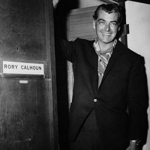 Rory Calhoun on location during the filming of