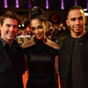 Tom Cruise, Nicole Scherzinger and Lewis Hamilton at event of Dzekas Ryceris (2012)
