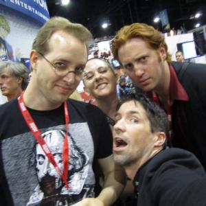 JORDAN BYRNE on the floor at San Diego Comic-Con 2010, with Michael T. Coleman and Vesper Burnett.