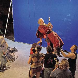During filming, 68-year-old knight of the realm David Jason spent an entire day hanging 20 feet up in the air on a stunt rig designed by robin earle from extreme llocations rigging ltd, while somebody tried to stab him... ..