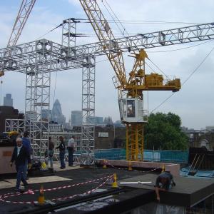 Truss Stunt Rig designed for Breaking and Entering roof top jump on top of London Skyscraper near Waterloo