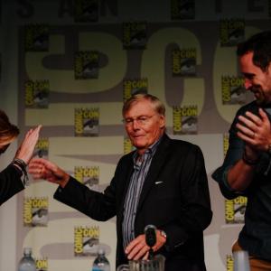 Troy Baker, Adam West, and Travis Willingham at the Lego Batman 3: Beyond Gotham panel at San Diego Comic Con 2014