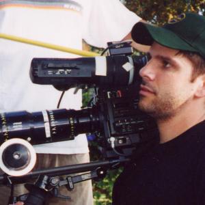 Joe Menendez manning the CineAlta on the set of Hunting of Man in 2002