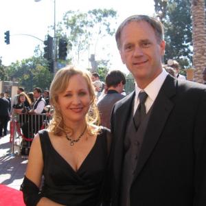 Charlton with wife, producer-director Shari Cookson, at 2006 Emmy Awards