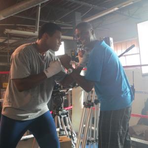 Alfeo Dixon & Karon Joseph (Ali) on the set of The Last Punch