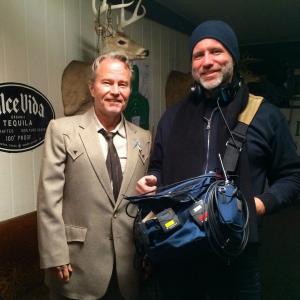 Gregory Gray with John Savage on the set of Texas Heart