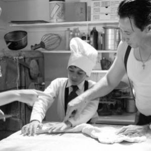 WriterDirector Tamela DAmico with Hristo Ivanov and Federico Castelluccio in a baking scene from Volare