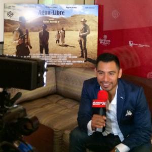 Actor Eloy Mendez doing press at the 2014 Las Vegas Int. Film Festival.