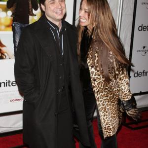 Alex Tyler and Adam Ferrara arrive at the Definitely Maybe Premiere at the Ziegfeld Theater on February 12 2008 in New York City