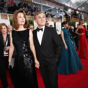 Christoph Waltz and Judith Holste at event of The 72nd Annual Golden Globe Awards 2015