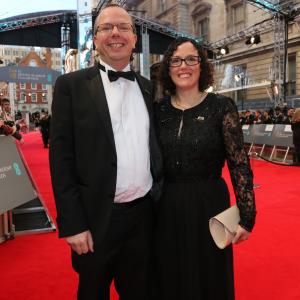 Col and Karen Needham arrive at the Royal Opera House, London for the EE British Academy Film Awards on Sunday 16 February 2014.