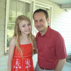Addy Miller The Walking Dead with George on the set for Halogen TV