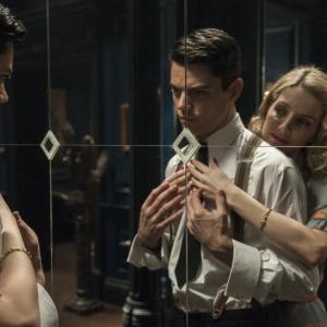 Still of Dominic Cooper and Annabelle Wallis in Fleming 2014