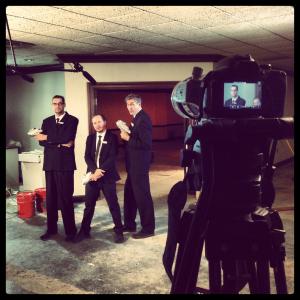 Publicity shoot for Sector P. Jeremy Childs, Cris Cunningham and Joshua Childs.