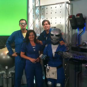 Jeremy Childs Janet Ivey Joshua Childs and Andrew Gumm on the set of Janets Planet