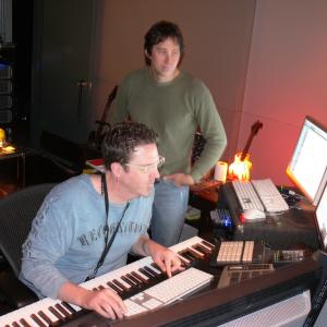 Robert Mann and Composer Bart Hendrickson in the studio recording - 2009