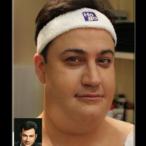 Fat makeup on Jimmy Kimmel for The Jimmy Kimmel Live Show. Appliances by W.M Creations