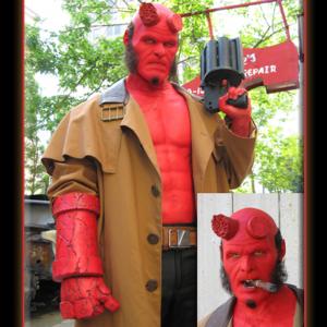 Hellboy character from Disaster Movie. Appliances provided by W.M. Creations