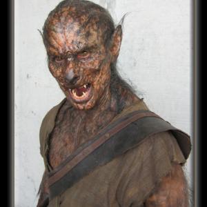 Mid transformation lycan makeup from Underworld Rise of the Lycans Appliances provided by PTD