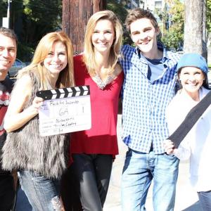 Tristan Creeley with Angel Jager, Alisha Norris, Nick Uhas of Big Prother, and Meghan McGraw on set shooting Reality TV Awards Promos.