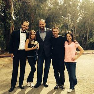 Tristan Creeley with American Ninja Warrior's Matt Iseman as well as producers Andrew Ward, Angel Jager, and Meghan McGraw. On set shooting Reality TV Awards Promos.