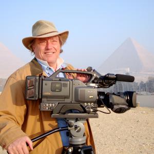 Mark Muheim on location at the Giza Plateau