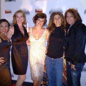 Lou Mulford with cast members of Room 105 The Highs and Lows of Janis Joplin at the LA Disenchanted benefit premiere