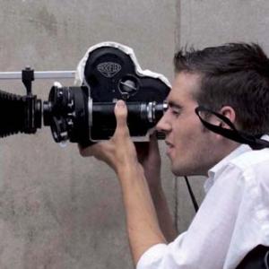 Film director Bernd GW Out with an Arriflex 16mm camera in New York