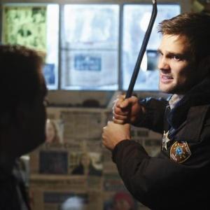Still of Abraham Benrubi and Geoff Stults in Happy Town 2010