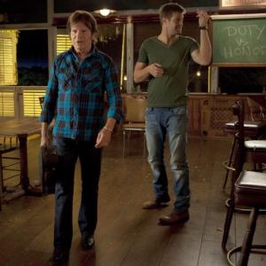 Still of John Fogerty and Geoff Stults in The Finder An Orphan Walks Into a Bar 2012