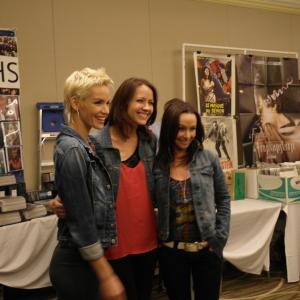 Actress Ashley Scott actress Amy Acker and actress Danielle Harris attend The Hollywood Show held at Westin LAX Hotel on April 20 2013 in Los Angeles California