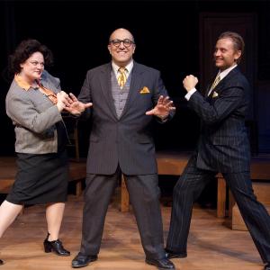 Louis B. Mayer in WHEN GARBO TALKS at the International City Theatre, with Teya Patt and Nick Rogers.